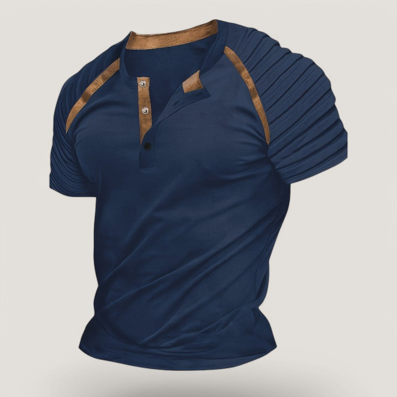 T-Shirt Homme Casual à Rayures Été Polyester Manches Raglan 4