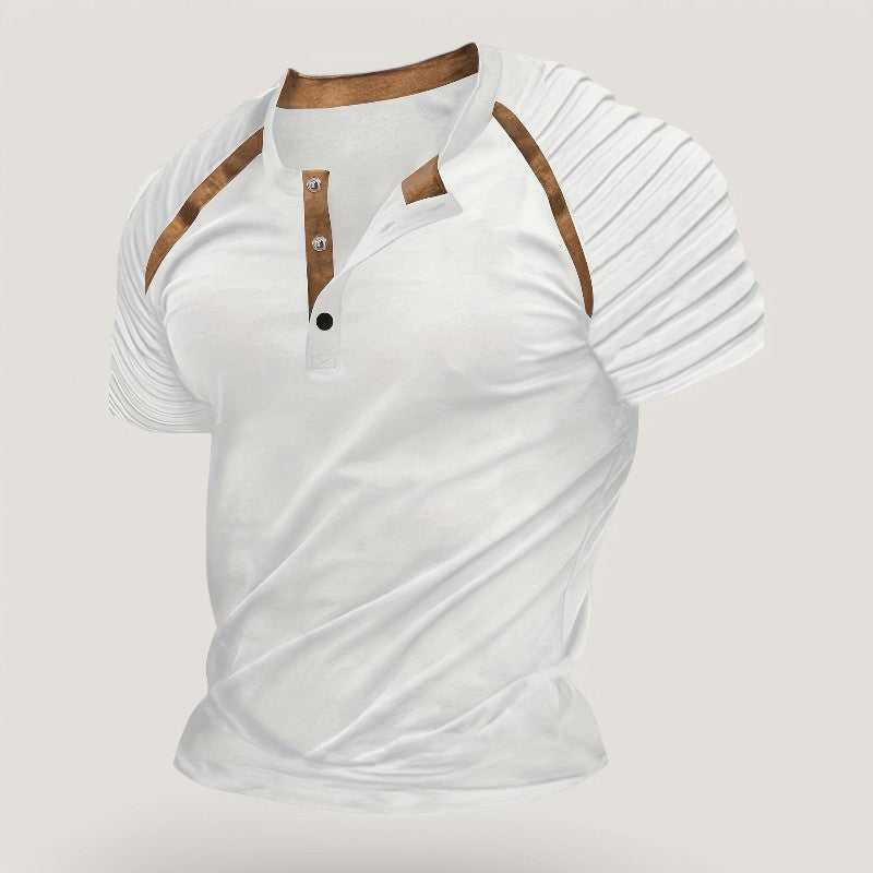 T-Shirt Homme Casual à Rayures Été Polyester Manches Raglan 5