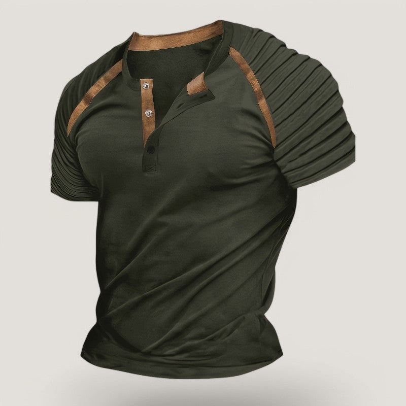 T-Shirt Homme Casual à Rayures Été Polyester Manches Raglan 6