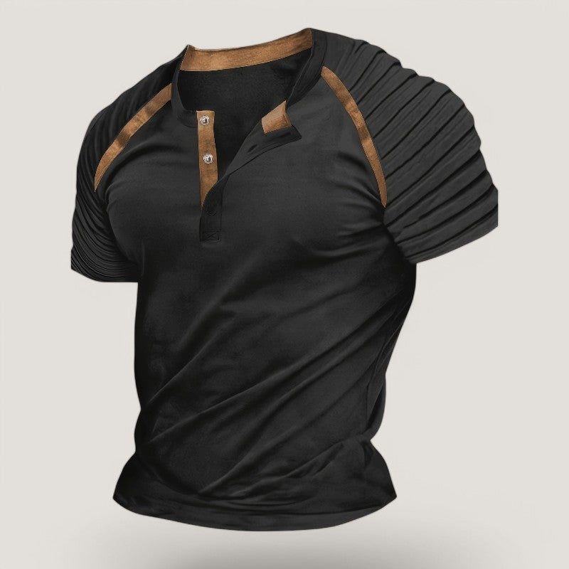 T-Shirt Homme Casual à Rayures Été Polyester Manches Raglan 7
