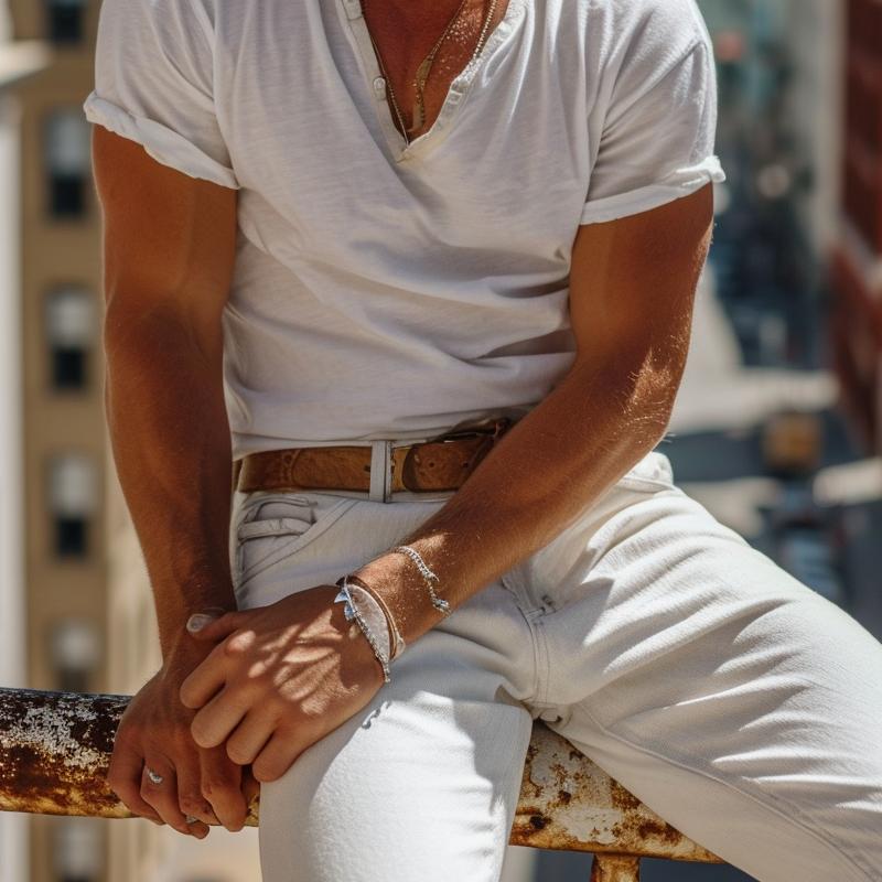 T-shirt Henley Décontracté à Manches Courtes 4