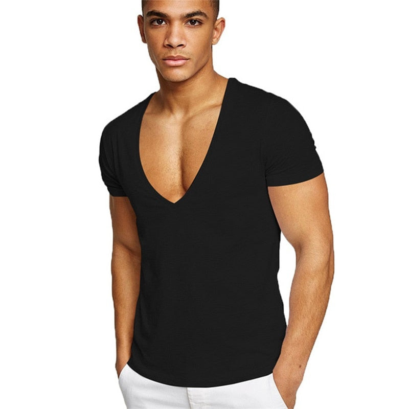 T-shirt Homme Col V Décontracté 0