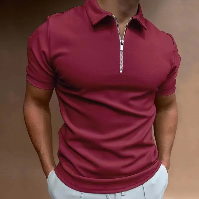 T-shirt Homme à Manches Courtes Col Zippé Confortable et Moderne 6