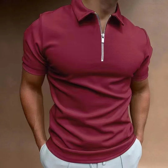 T-shirt Homme à Manches Courtes Col Zippé Confortable et Moderne 6
