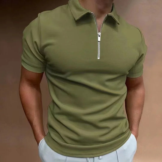 T-shirt Homme à Manches Courtes Col Zippé Confortable et Moderne 7