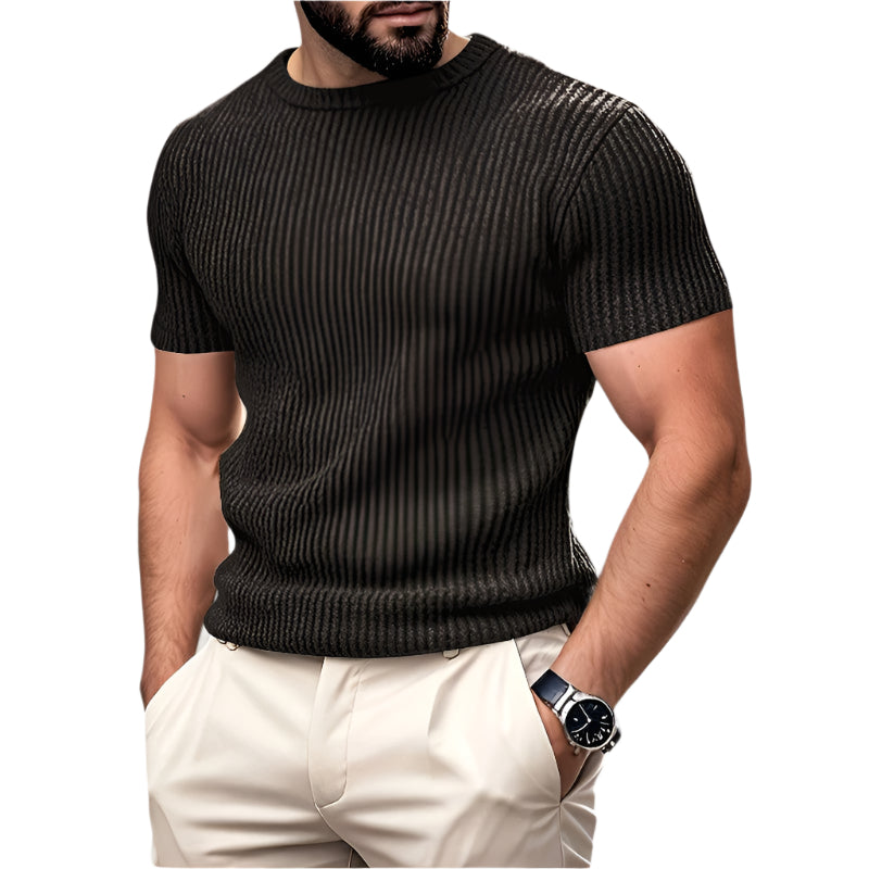 T-shirt à Manches Courtes en Jacquard pour Homme 0