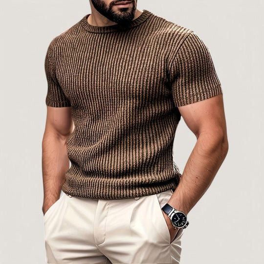 T-shirt à Manches Courtes en Jacquard pour Homme 1