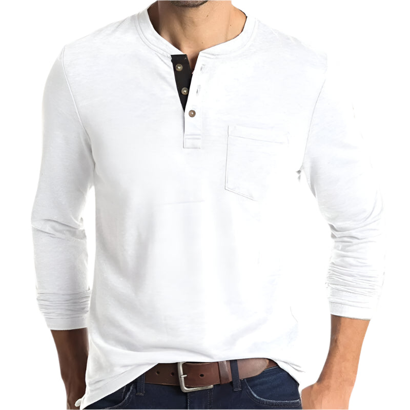 T-shirt à manches longues pour hommes en coton mélangé 0