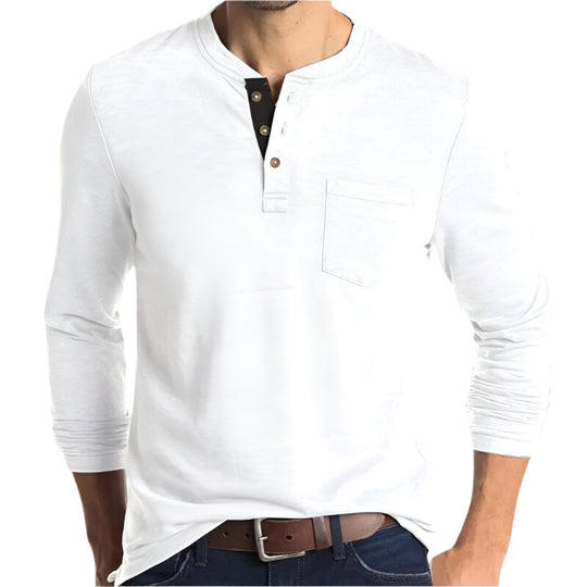 T-shirt à manches longues pour hommes en coton mélangé 0