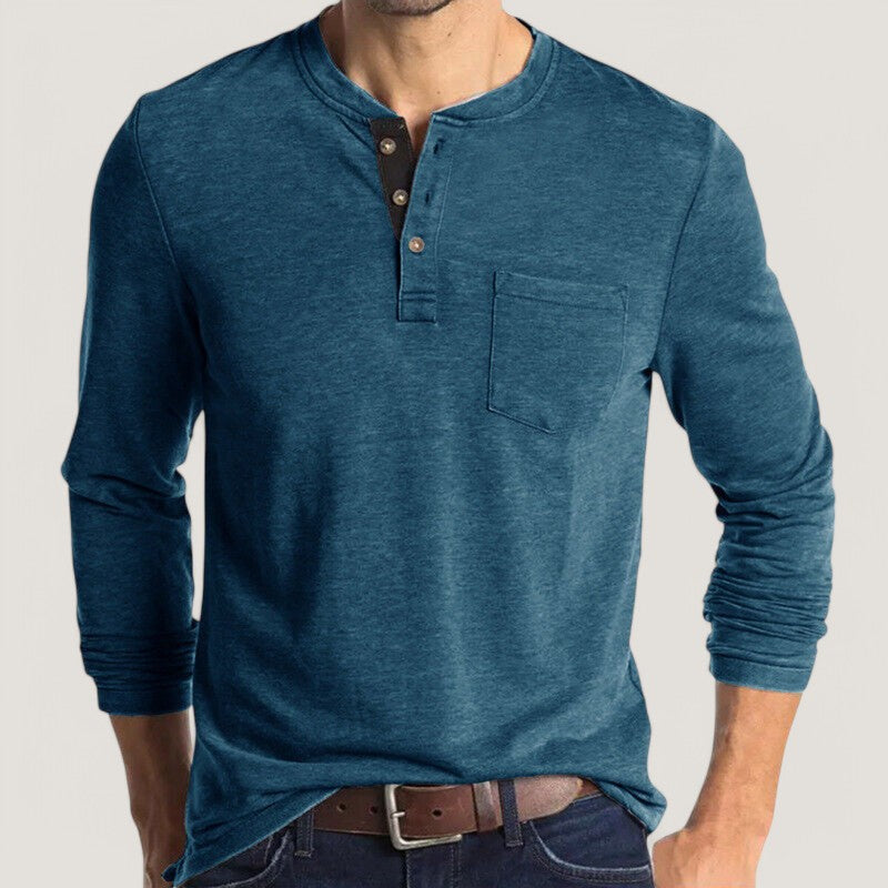 T-shirt à manches longues pour hommes en coton mélangé 1