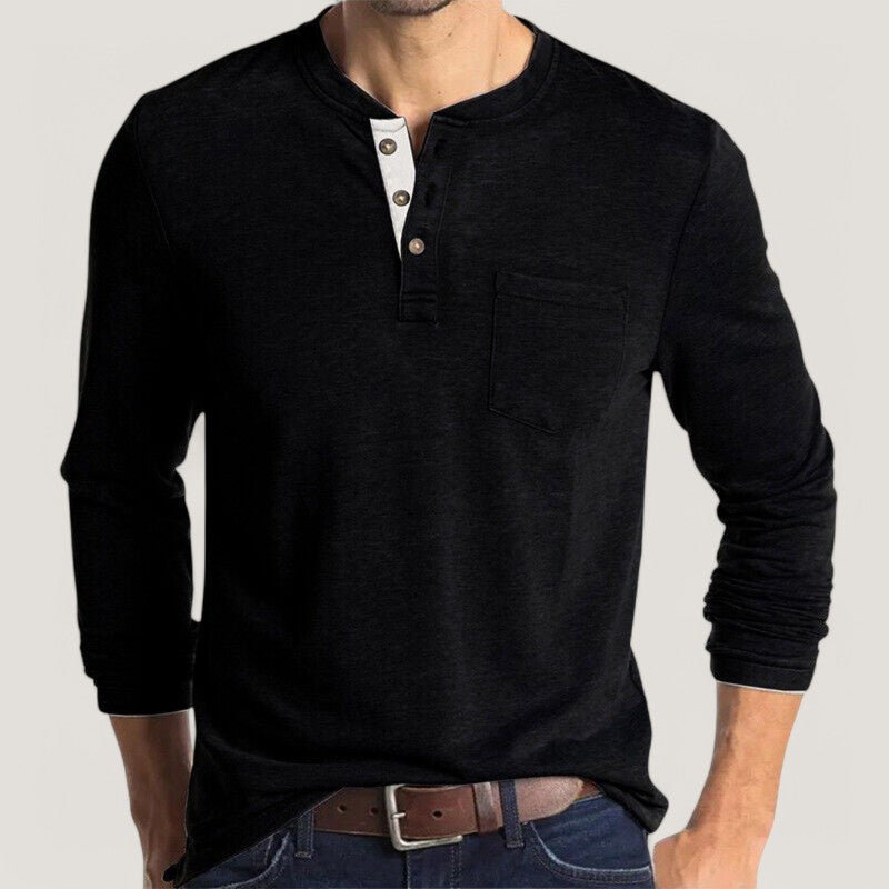 T-shirt à manches longues pour hommes en coton mélangé 2