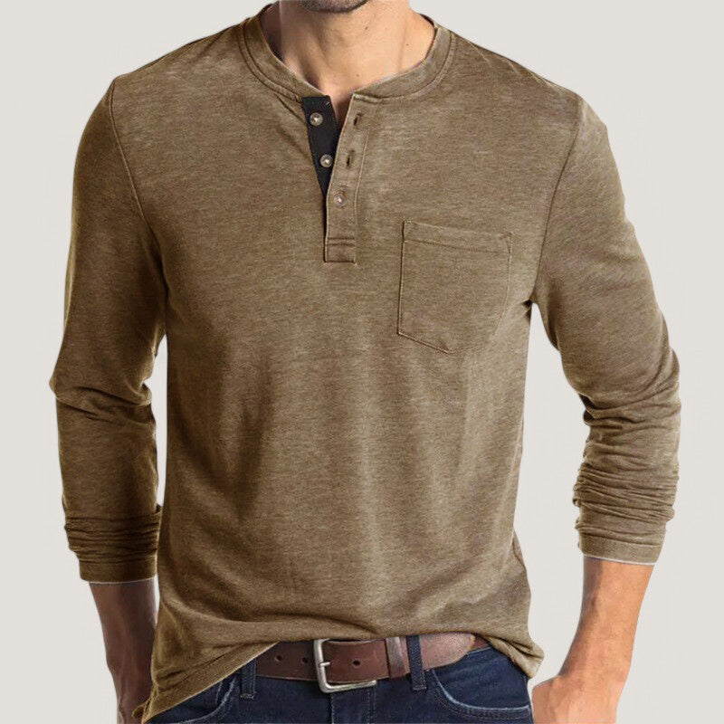T-shirt à manches longues pour hommes en coton mélangé 3