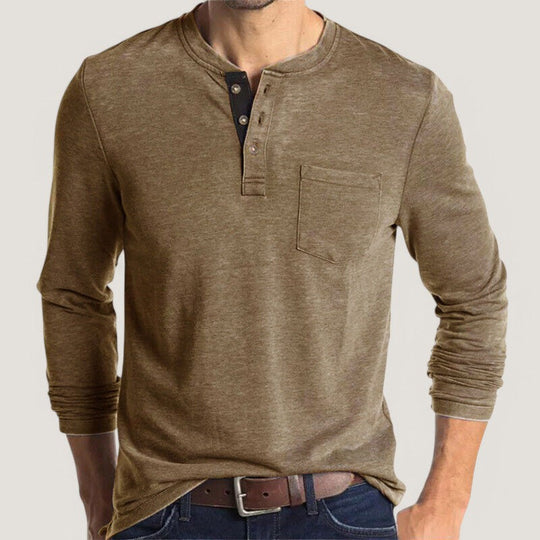 T-shirt à manches longues pour hommes en coton mélangé 3