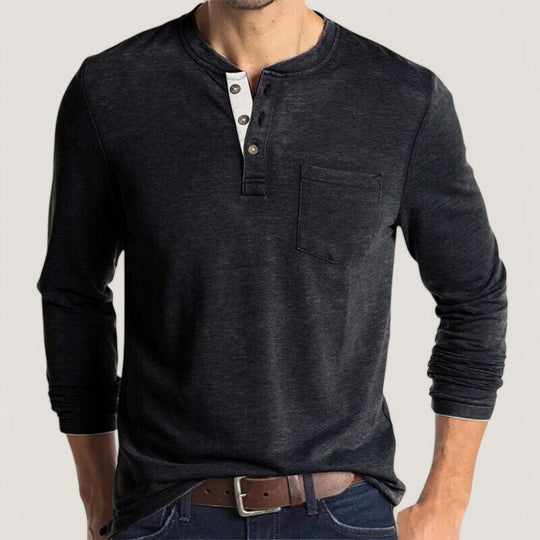 T-shirt à manches longues pour hommes en coton mélangé 4