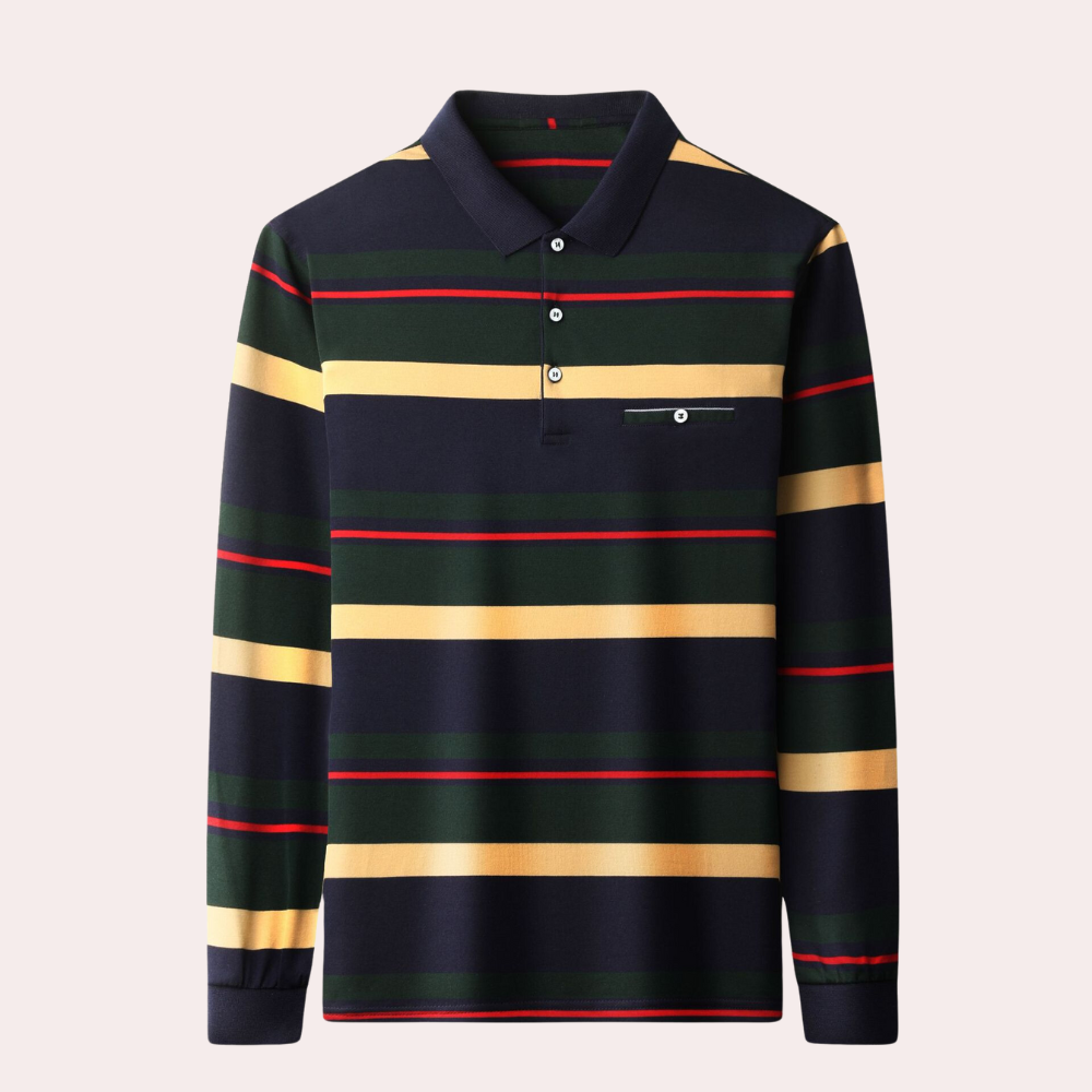 T-shirt à manches longues rayé pour hommes 1