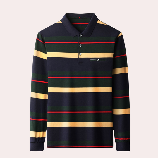 T-shirt à manches longues rayé pour hommes 1