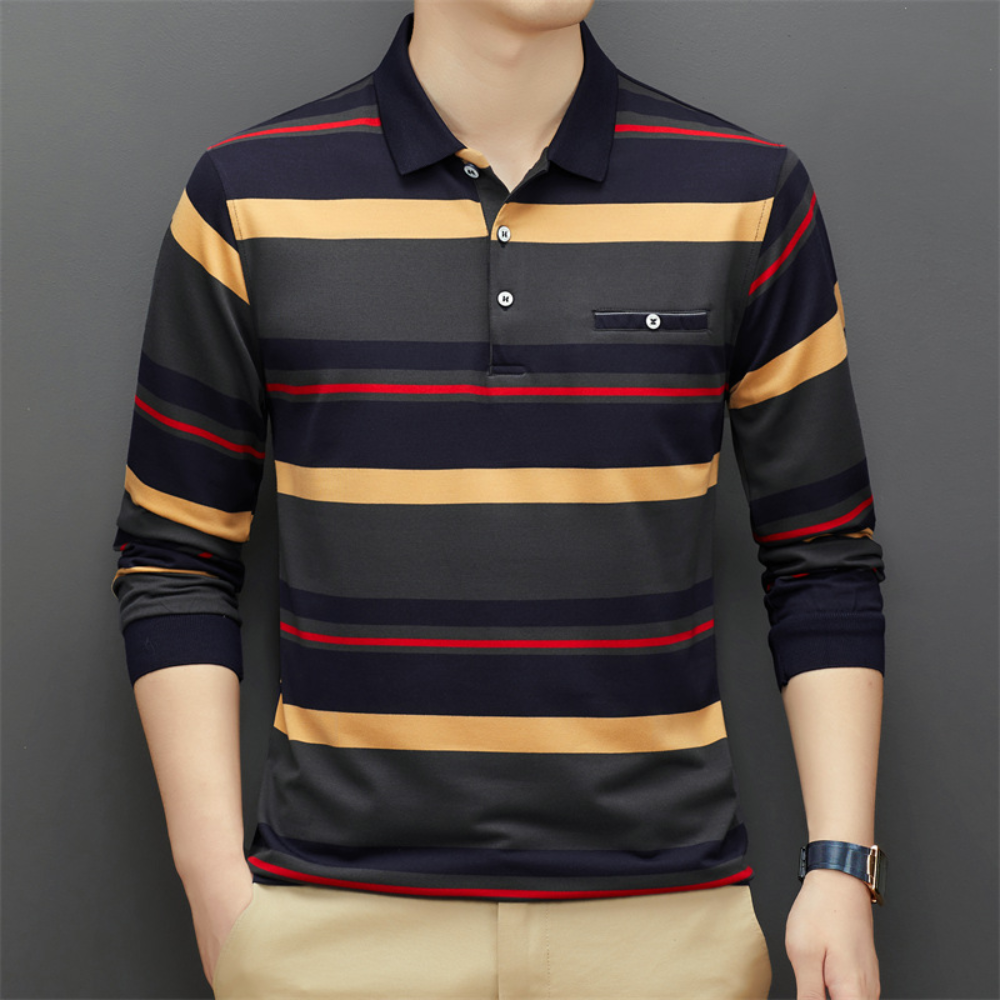 T-shirt à manches longues rayé pour hommes 4