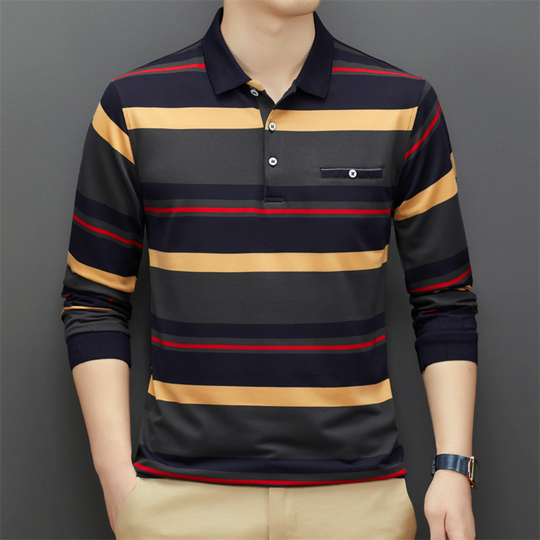 T-shirt à manches longues rayé pour hommes 4