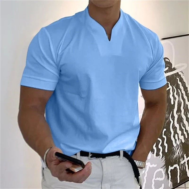 T-shirt de Fitness pour Hommes Col en V Sportif 5