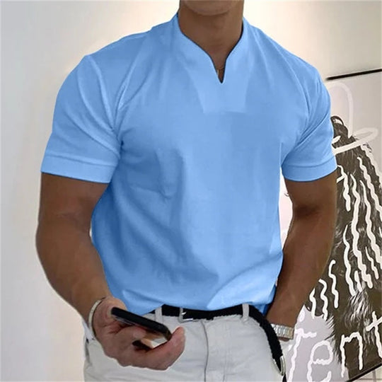 T-shirt de Fitness pour Hommes Col en V Sportif 5