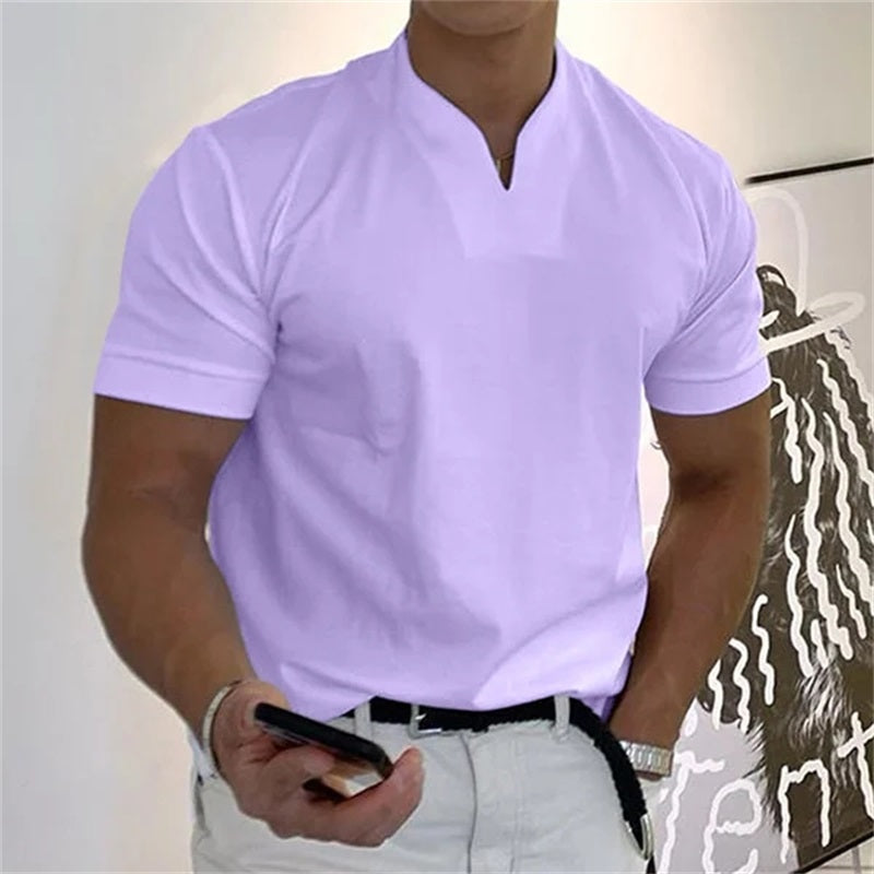T-shirt de Fitness pour Hommes Col en V Sportif 7