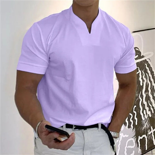 T-shirt de Fitness pour Hommes Col en V Sportif 7