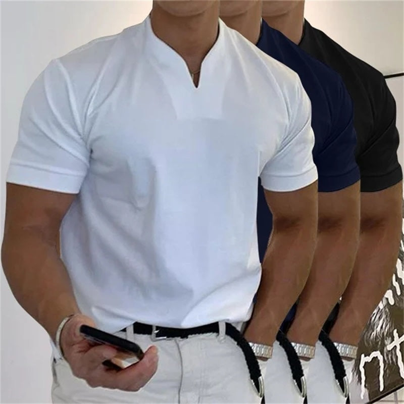 T-shirt de Fitness pour Hommes Col en V Sportif 8