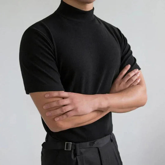 T-shirt décontracté à col montant pour homme, idéal au quotidien 1
