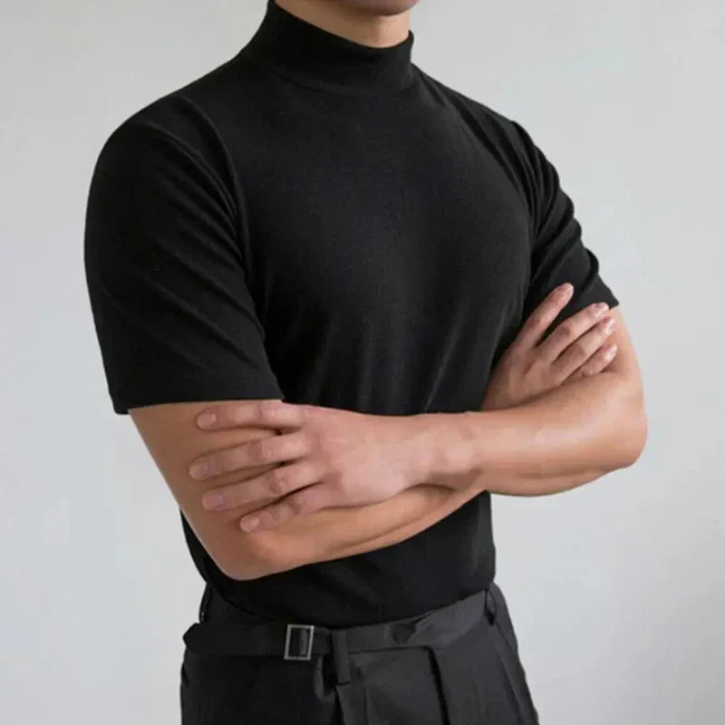T-shirt pour homme à col montant polyvalent 1