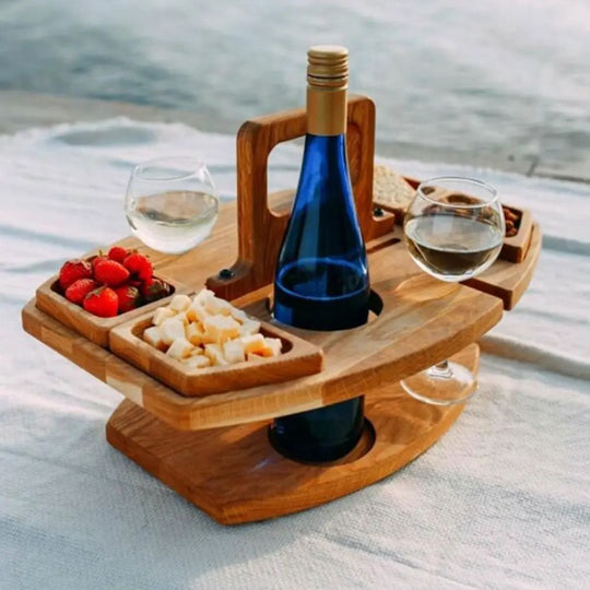 Table à Vin Pliable Portable en Bois 1