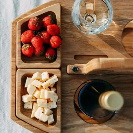 Table à Vin Pliable Portable en Bois 2