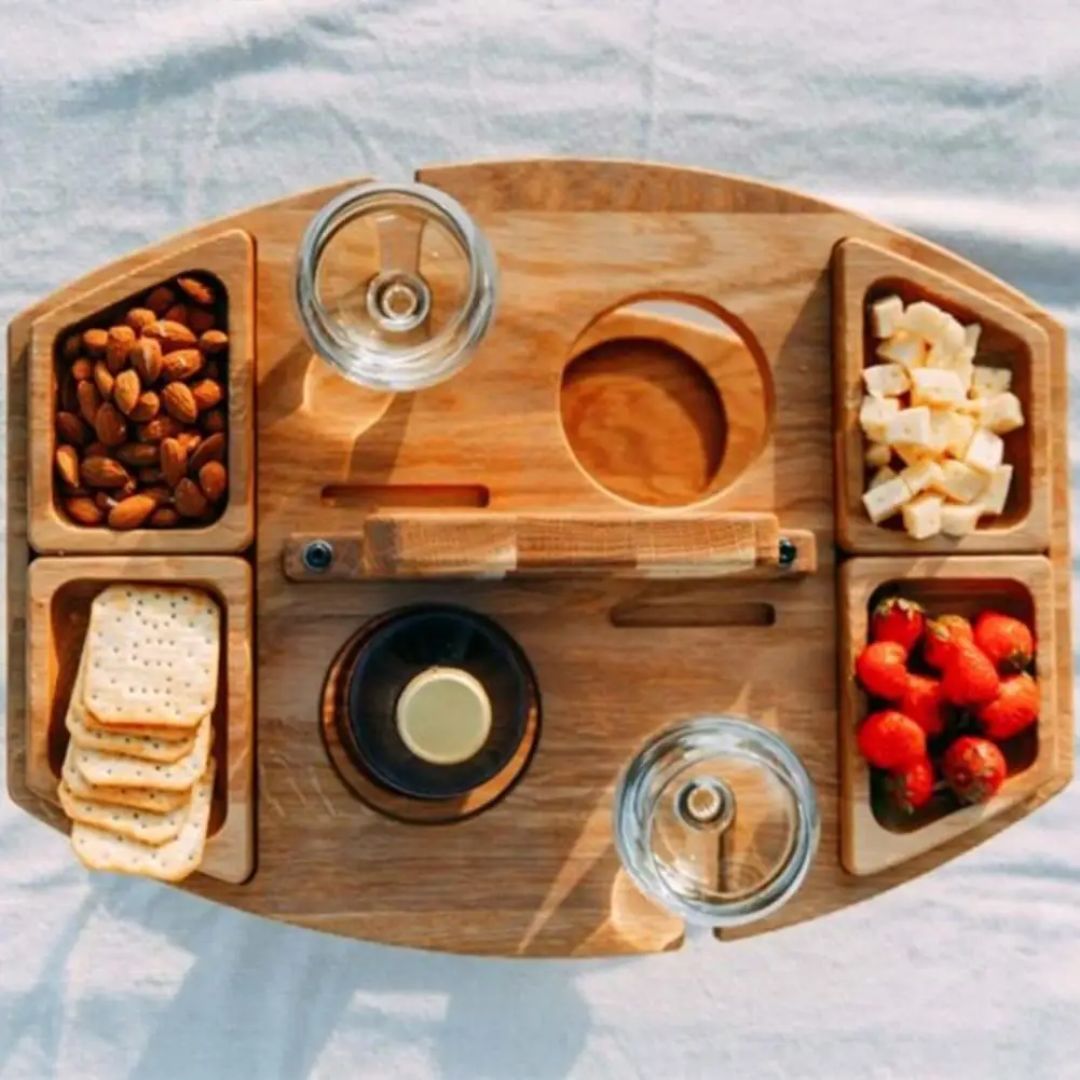 Table à Vin Pliable Portable en Bois 3