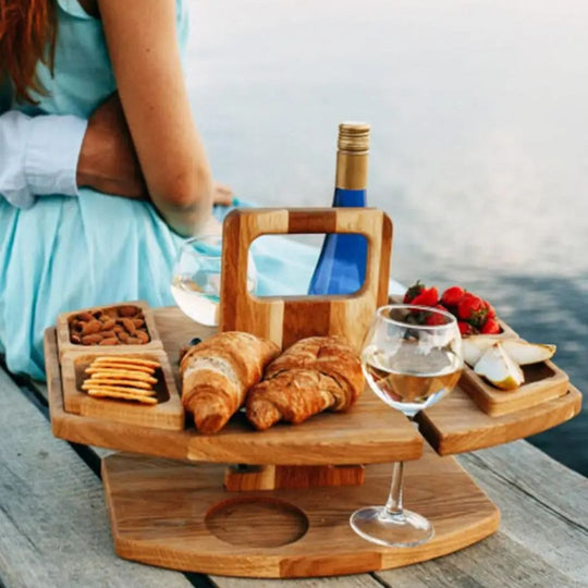 Table à Vin Pliable Portable en Bois 4