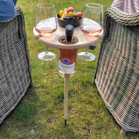 Table de Pique Nique Portable Avec Support à Vin et Verres, Idéal Pour Vos Sorties en Plein Air 0