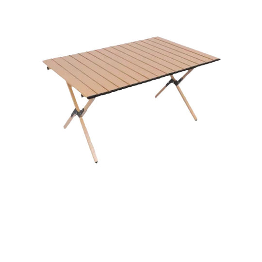 Table de camping pliable portable avec surface en bois durable 1