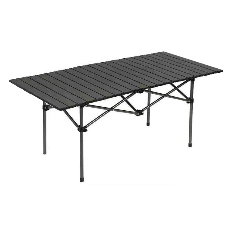 Table de camping pliable stable avec surface en bois 8