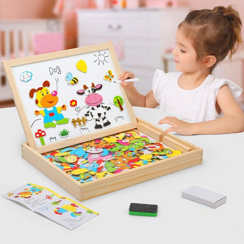Tableau 2 en 1 pour Enfants avec Surface Magnétique et Tableau Noir 4