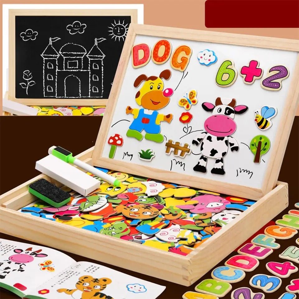 Tableau 2 en 1 pour Enfants avec Surface Magnétique et Tableau Noir 5