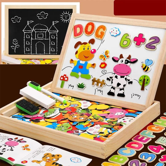 Tableau 2 en 1 pour Enfants avec Surface Magnétique et Tableau Noir 5