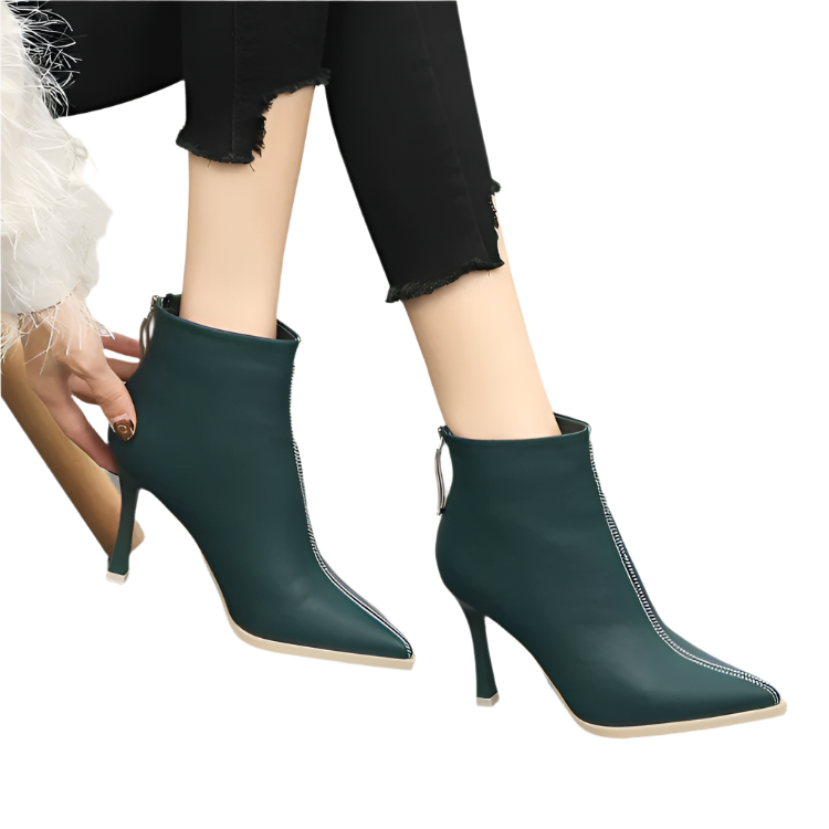 Talons Femmes Élégants avec Fermeture Éclair Arrière 0