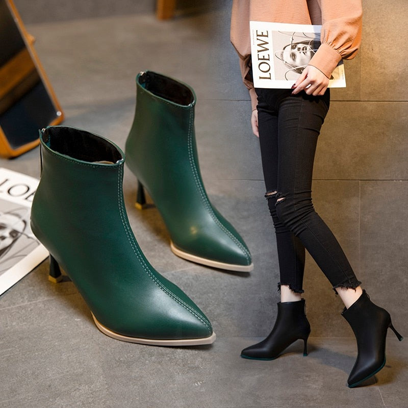 Talons Femmes Élégants avec Fermeture Éclair Arrière 3