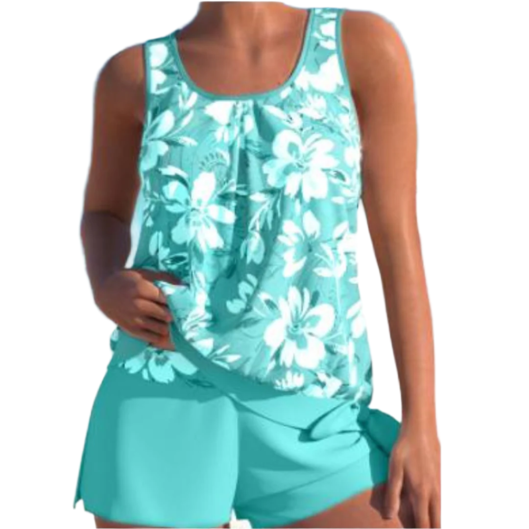 Tankini Femme Floral Deux Couleurs Confortable 0