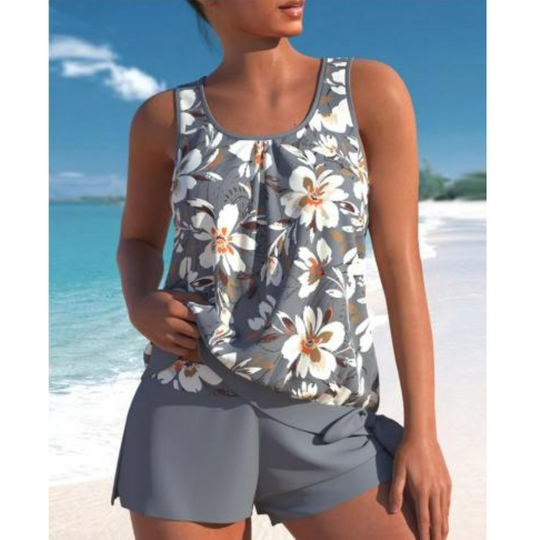 Tankini Femme Floral Deux Couleurs Confortable 1