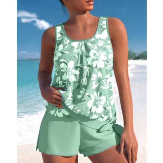 Tankini Femme Floral Deux Couleurs Confortable 3
