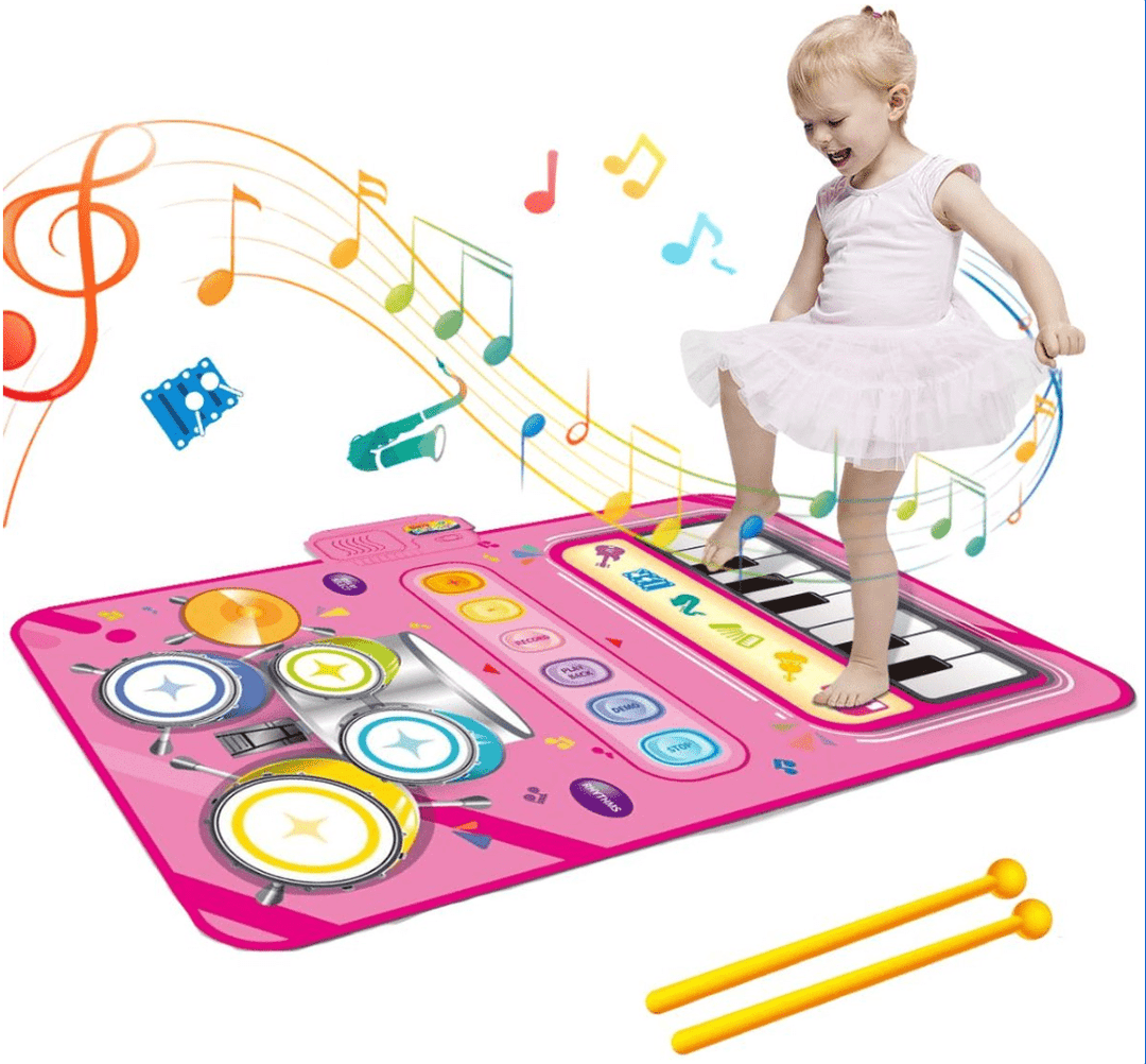 Tapis Musical Interactif Enfant avec 5 Instruments et Volume Réglable 0