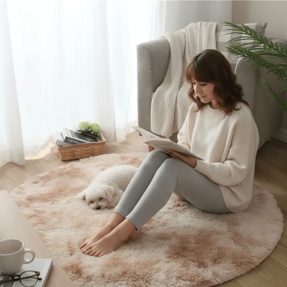 Tapis Rond Confortable pour Salon et Chambre 6