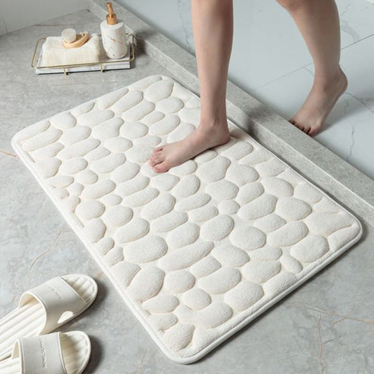 Tapis de Bain Antidérapant Design Galets pour Salle de Bain Moderne 1