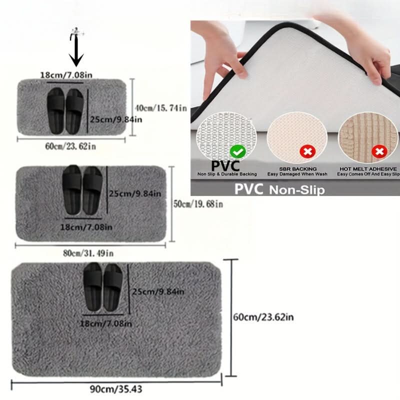 Tapis de Bain Antidérapant Moderne pour Salle de Bain Design Rayé 3
