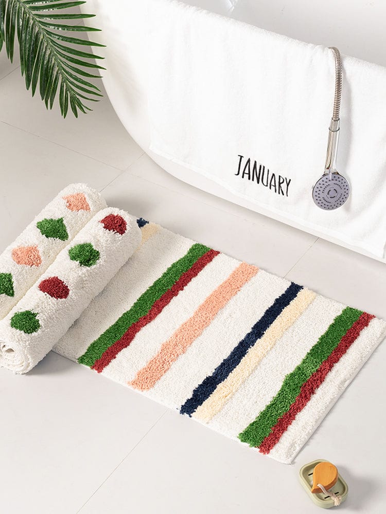 Tapis de Bain Antidérapant à Pois pour Salle de Bain 2