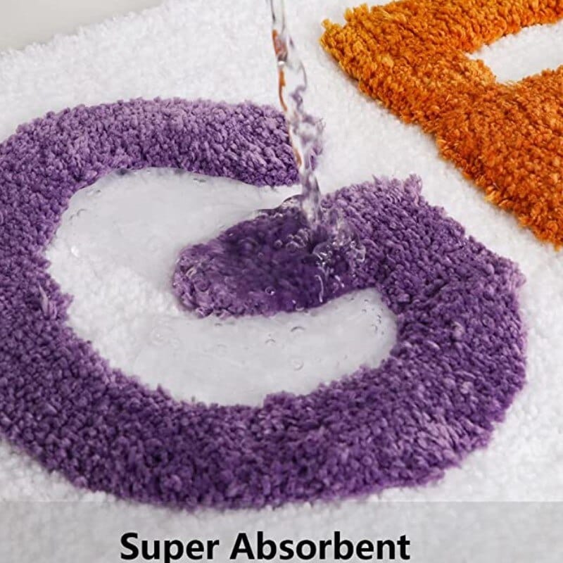 Tapis de Bain Coloré Antidérapant à Poils Longs pour Salle de Bain 7